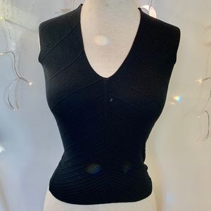 Emporio Armani Black Knitted Tank Top